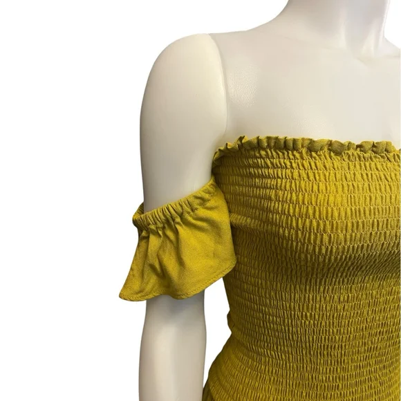 Young Fabulous & Broke Freida Off-the-shoulder Maxi Dress, M, Chartreuse Yellow - Picture 8 of 16